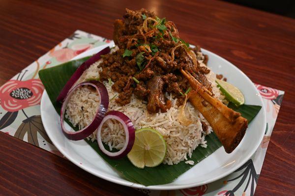 Lamb shank biryani