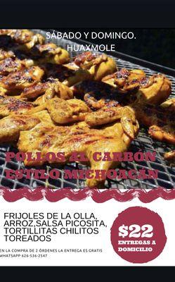 No se pierdan nuestros deliciosos pollos al carbón este sábado y domingo