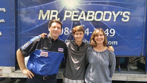 Owners Terry and Bernice Peabody with son William.