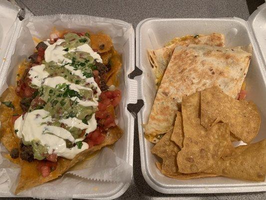 Nachos and Quesadilla