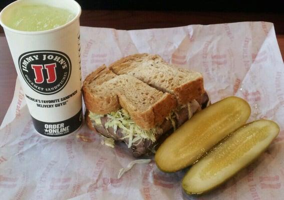 The best lunch ever! #8 Billy Club on wheat with pickle and lemonade..