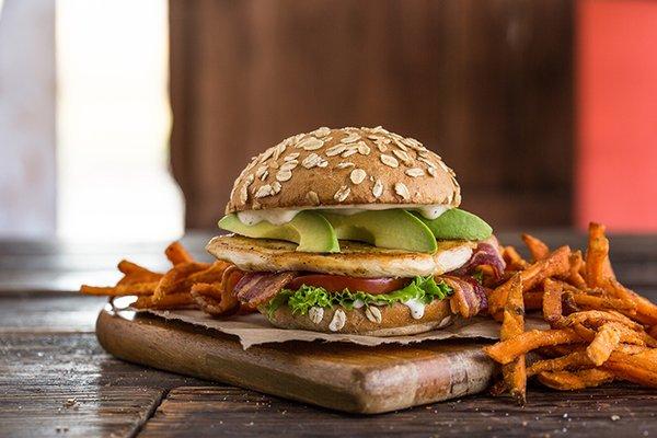 grilled chicken avocado club sandwich