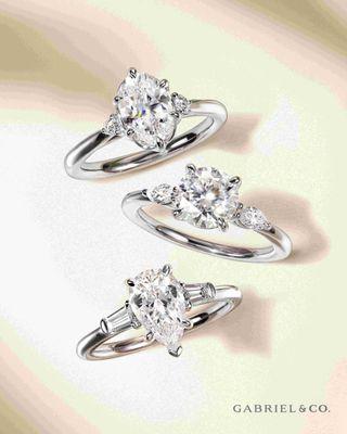 Diamond engagement rings and 3 stone diamond rings.