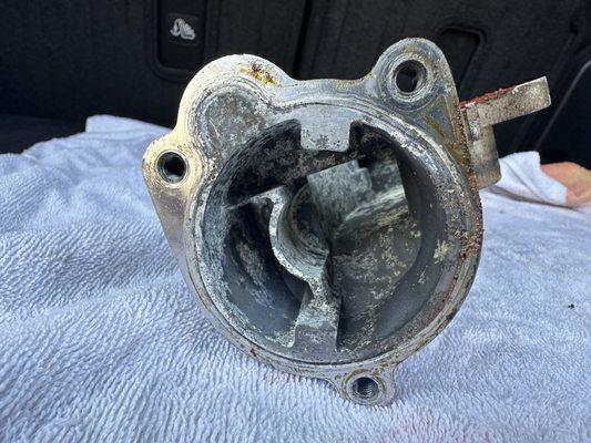 This water pump was used for five months and 7K miles... They install used parts and charge you for new ones.