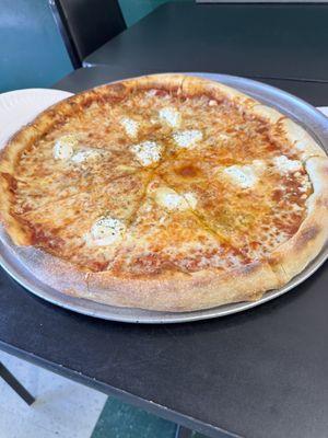 Five cheese pizza