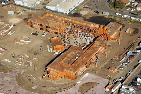 An aerial pic we took while we were framing the new school.