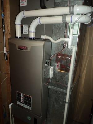 High Efficiency Furnace Installation provided by Parkey's.  Lennox System.