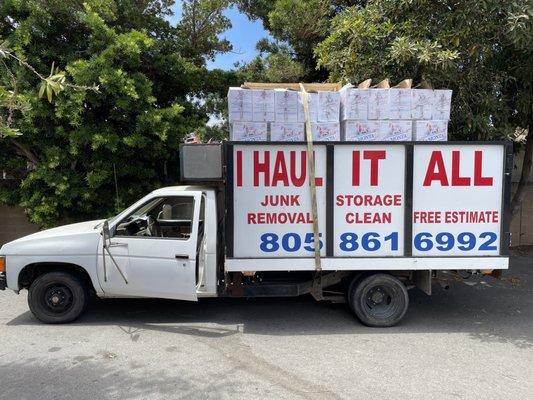 Fully loaded dump truck .