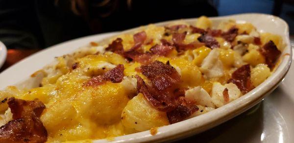 Mac 'n Cheese topped with bacon! So good!