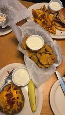 Loaded Baked Potato Fried Pickles Bacon Cheeseburger*