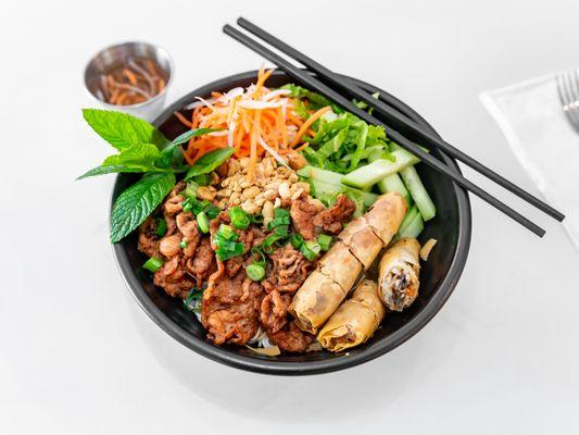 Charbroiled pork and egg roll vermicelli