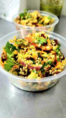 Drive into a world of plant - based bliss at Devon Market. Our vegan Quinoa salads are a symphony of fresh and locally sourced ingredients.