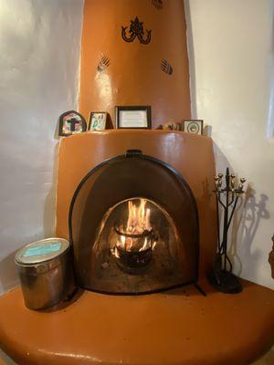 Kiva fireplace at Casa Escondida