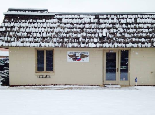 Snowy day at the factory.