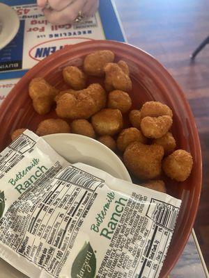 Fried cauliflower with ranch dip