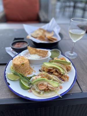 Baja shrimp taco plate