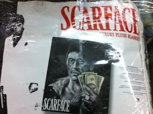 Where else can you find a Scarface blanket?