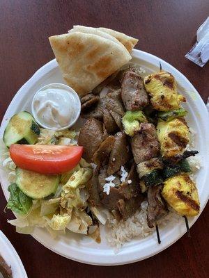 Kabob trio is a delicious large meal