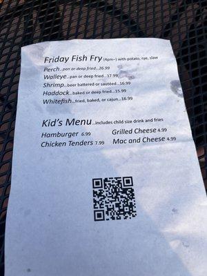 This was the only menu on ALL outdoor tables.