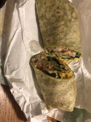 Sesame ginger chicken wrap