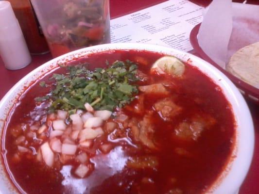 Menudo is the best. But it always runs out on Sat. This tasted so fresh. But I missed having fresh oregano to go with.