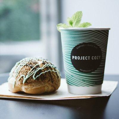 Cozy Mint Cream Puff and Cozy Mint Coffee