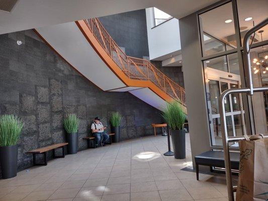 Stairs to 2nd floor and courtyard by main entrance