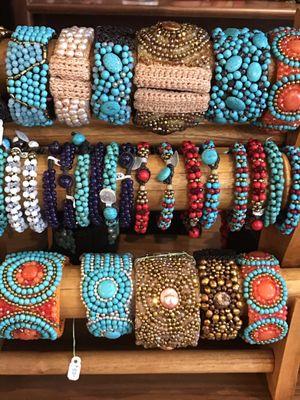 Bracelets in aqua and orange & all of the above! My fave colors!