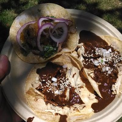 Carnitas and Mole Negro Tacos from Oaxaca