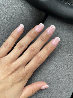 Dip manicure with French tip