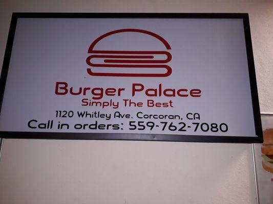 Burger Palace sign