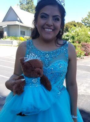 Quincenerra Bears'dress to match