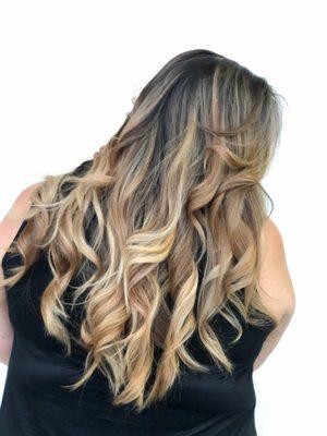 balayage with smash and color melt