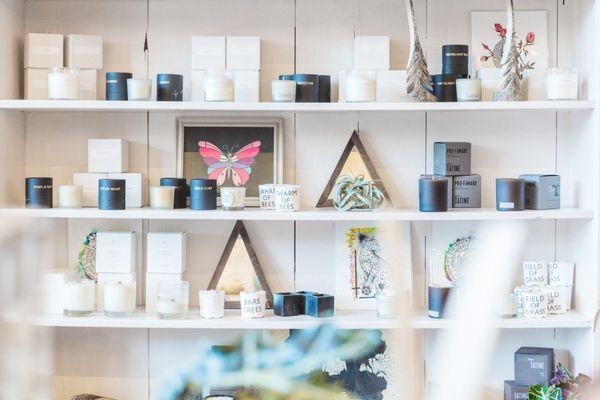 Candle display at Neighbor. Zoe Larkin Photography