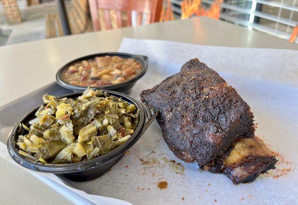 Beef Ribs w/ beans & collards