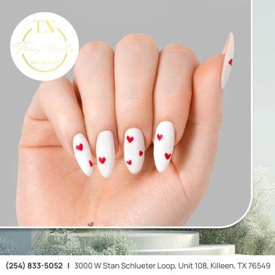 Small hearts, big love! Adorn your nails with cute little heart designs.