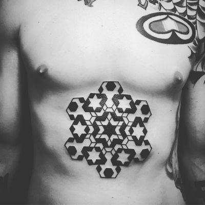 Sacred geometry tattoo by @geomystic_23 on IG