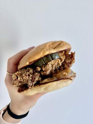 Pecking House Classic Sando - Fried chicken, PH special sauce, caramelized onions, soy pickles, brioche bun