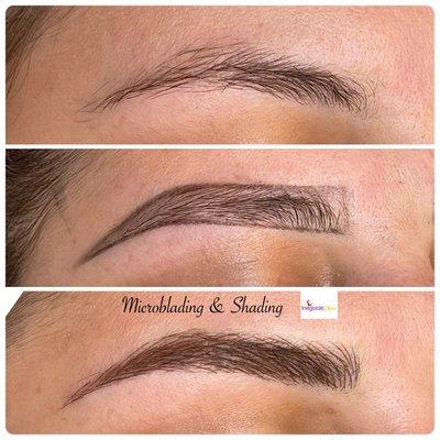 Microblading and shading combo brows! Get yours now by booking your appointment at www.invigoratespa.com