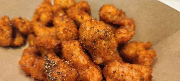 Popcorn chicken.  Not greasy at all!