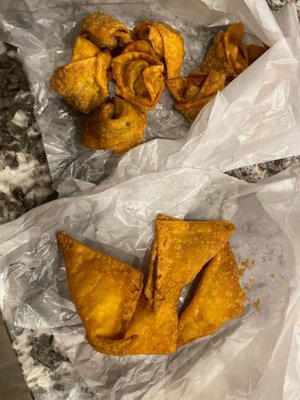 Fried Pork Wontons, fried Cream Cheese Fried Wontons