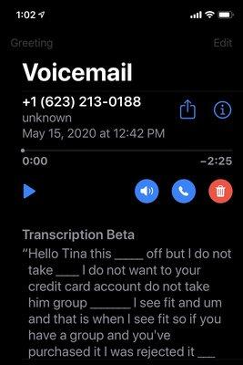 Voicemails after she blew up my phone