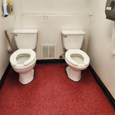 Double Toilets in their bathroom! Hmmm....ya gotta wonder.