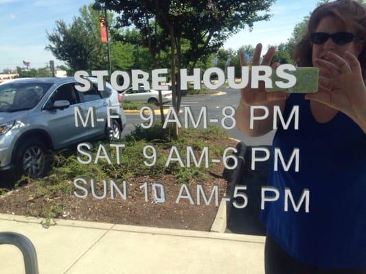 ~ Store Hours ~ (Store hours posted do not match their website :-/)