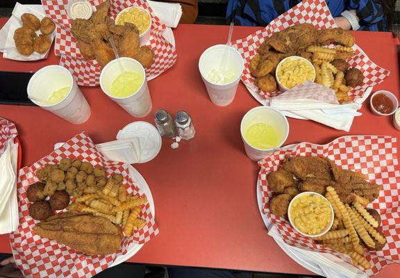 Wing, catfish, flounder and shrimp!