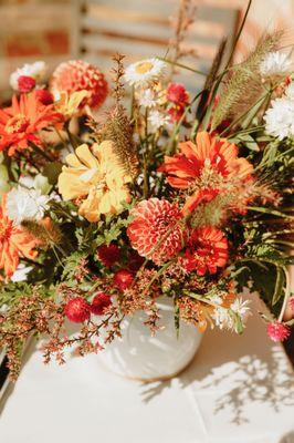 Summer flowers in a handmade vase