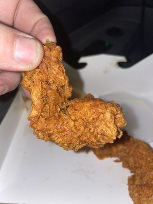 Only the right side of this 2" tender was chicken