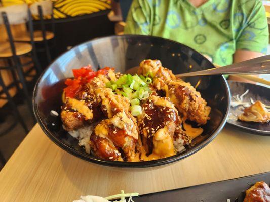 Chicken Karaage rice bowl. Looks delicious.