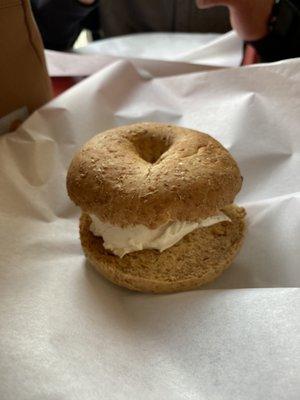 plain bagel and cream cheese