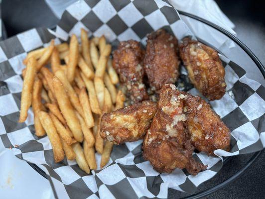 Vietnamese fish sauce wings & French Fries